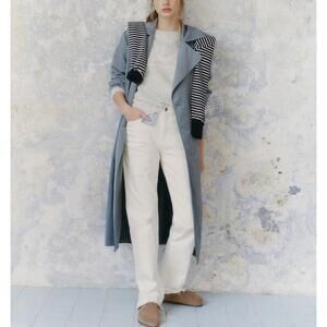 Mango Belt Flowy Trench NWT Blue Teens Small